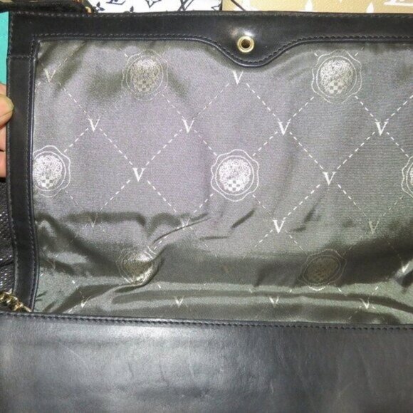 Vince Camuto Leopard Print Black Italian Leather Handbag Crossbody w/ chain - Picture 8 of 12